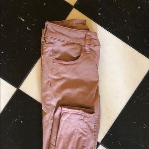 American Eagle Light Pink Sateen Jeggings
